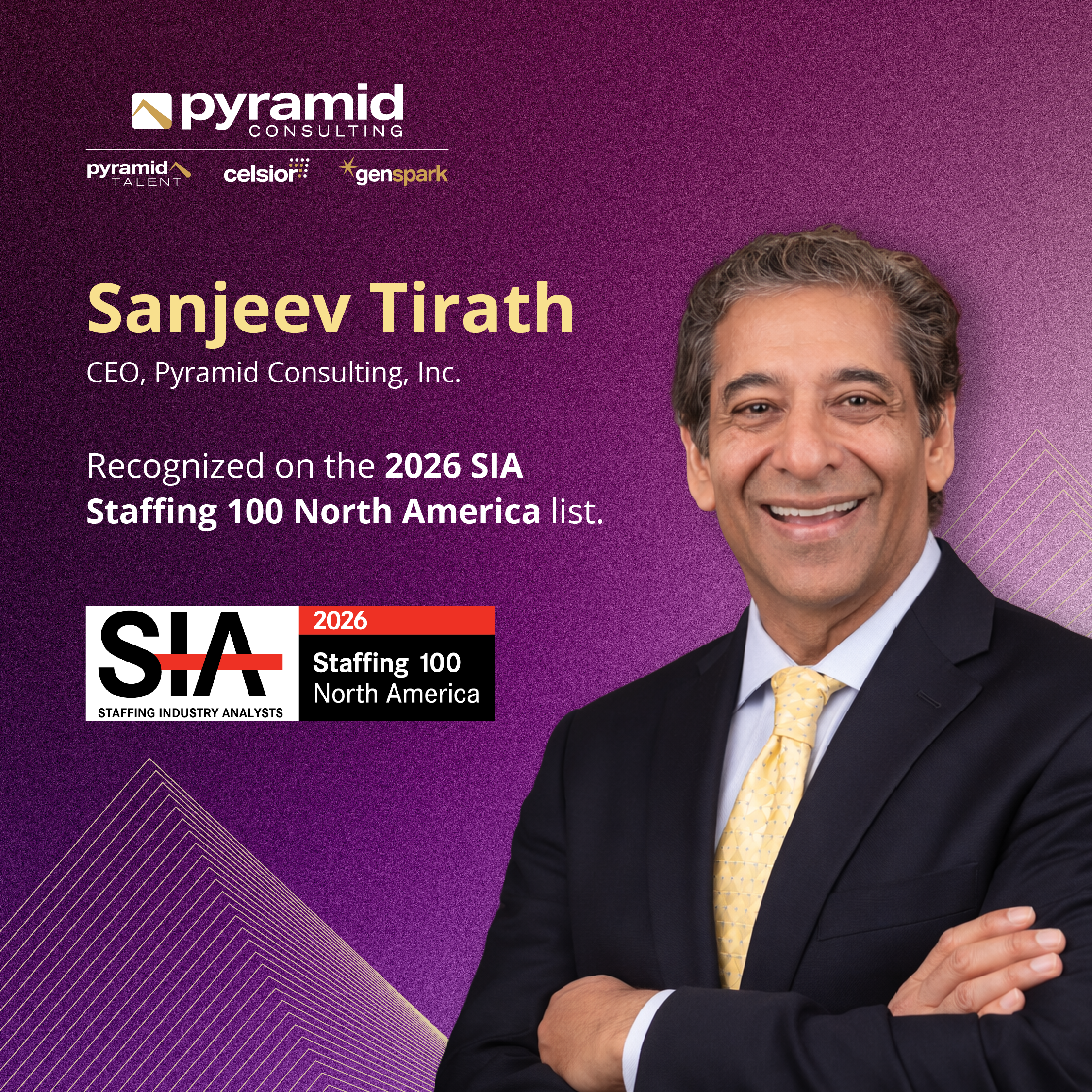 Sanjeev Tirath Named to the SIA Staffing 100 North America List 2026  